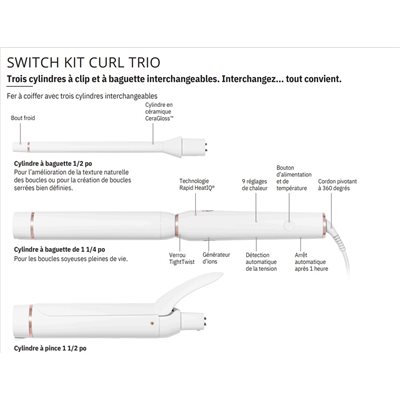 TRIO A FRISER INTERCHANGEABLE